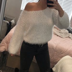 Fuzzy white sweater